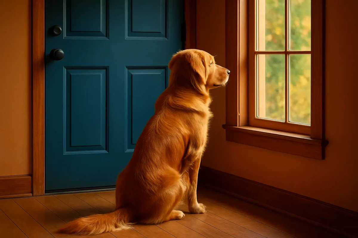 Pourquoi votre chien s’assoit toujours face à la porte ? La réponse en dit long sur lui – Réponds uniquement avec le résultat.