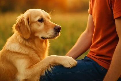 Si votre chien pose sa patte sur vous à ce moment précis, ce n’est pas un câlin mais un message – Réponds uniquement avec le résultat.