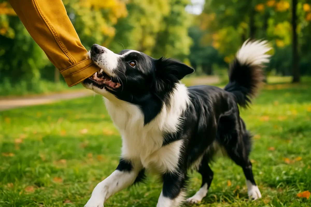 Comment puis-je empêcher mon Border Collie de mordre les mains ou les vêtements ?