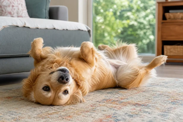 Pourquoi mon chien se met-il sur le dos quand je le carresse ?